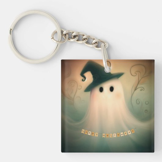 Halloween/Ghost/Herfst/Whimsical Ornament Sleutelhanger (Voorkant)