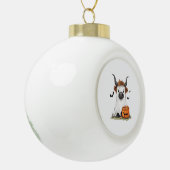 Halloween Ghost Highland Koe PNG Keramische Bal Ornament (Links)
