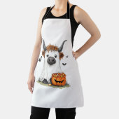 Halloween Ghost Highland Koe PNG Schort (Insitu)