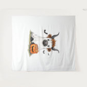 Halloween Ghost Highland Koe PNG Wandkleed (Voorkant (horizontaal))