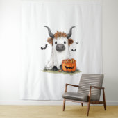 Halloween Ghost Highland Koe PNG Wandkleed (In situ)