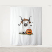Halloween Ghost Highland Koe PNG Wandkleed (Voorkant)
