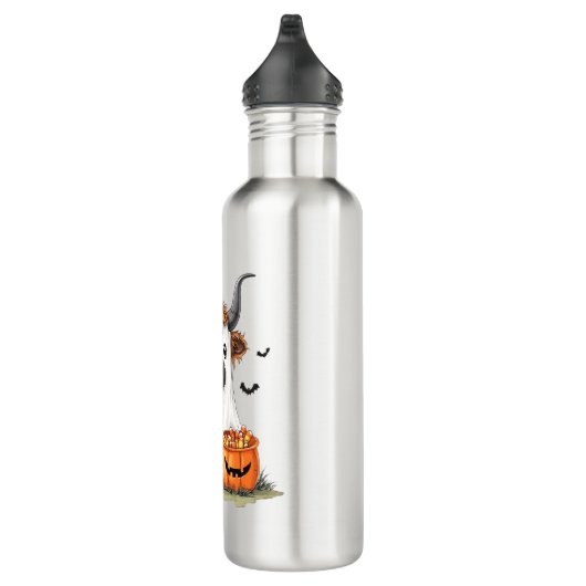 Halloween Ghost Highland Koe PNG Waterfles (Rechts)