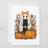 Halloween Ghost Holding Black Cat Save The Date (Achterkant)