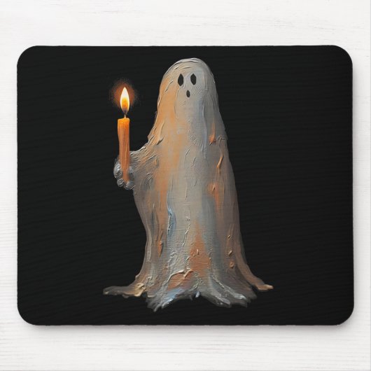 Halloween Ghost Holding Candle Spooky Muismat (Voorkant)