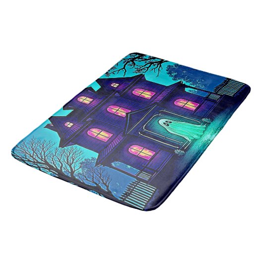 Halloween Ghost House ontwerp Badmat (Gekanteld)