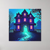 Halloween Ghost House ontwerp Canvas Afdruk (Voorkant)