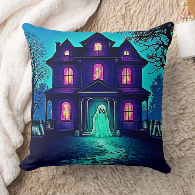 Halloween Ghost House ontwerp Kussen (Deken)