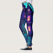 Halloween Ghost House ontwerp Leggings (Links)