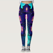 Halloween Ghost House ontwerp Leggings (Voorkant)