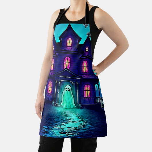 Halloween Ghost House ontwerp Schort (Insitu)