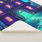 Halloween Ghost House ontwerp Sherpa Deken (3/4)