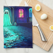 Halloween Ghost House ontwerp Theedoek (Quarter Fold)