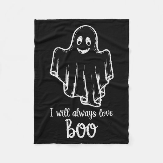 Halloween Ghost I Will Always Love Boo Fleece Deken (Voorkant)
