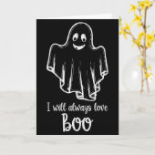Halloween Ghost I Will Always Love Boo  Kaart (Gele Bloem)