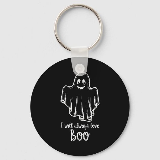 Halloween Ghost I Will Always Love Boo Sleutelhanger (Voorkant)