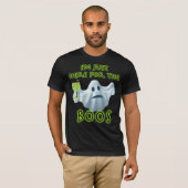 Halloween Ghost Ik ben hier voor de boeken T-shirt (Voorkant volledig)