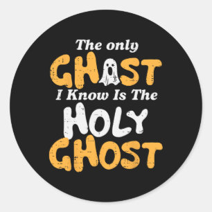 Halloween Ghost Ik Ken Heilige Christelijke Kostuu Ronde Sticker