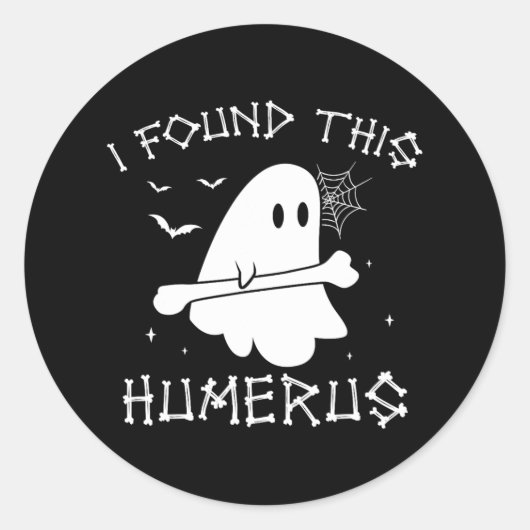Halloween Ghost Ik vond Humerus Grappige Kostuum M Ronde Sticker (Voorkant)