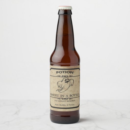 Halloween Ghost In Een Fles Apothecary Bier Label Bier Etiket (Voorkant)