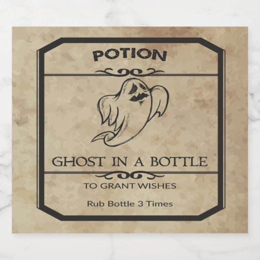 Halloween Ghost In Een Fles Apothecary Bier Label Etiket (Enkel label)