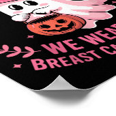 Halloween Ghost In October We Wear Nk Breast Cance Poster (Hoek)
