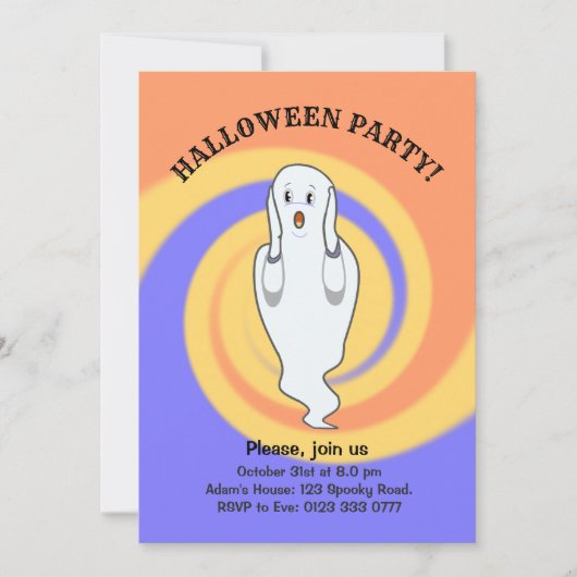Halloween Ghost Invitation Kaart (Voorkant)
