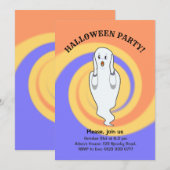 Halloween Ghost Invitation Kaart (Voorkant / Achterkant)