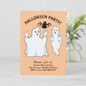 Halloween Ghost Invitation Kaart (Staand voorkant)