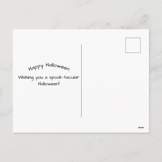 Halloween Ghost Jack-o'-lantern Illustratie Feestdagenkaart (Achterkant)