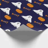 Halloween Ghost Jack O' Lantern Patroon Cadeaupapier (Hoek)