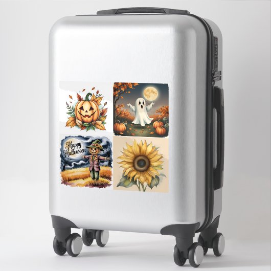 Halloween, Ghost, Jack-O-Lantern, Scarecrow, Sticker (Koffer)