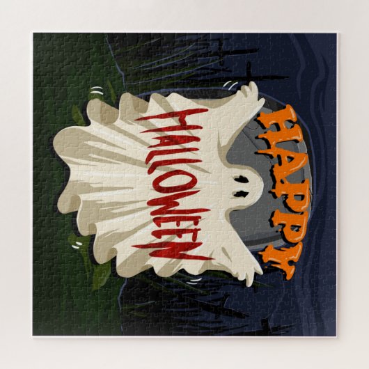 Halloween Ghost Jigzaag Puzzle Legpuzzel (Horizontaal)