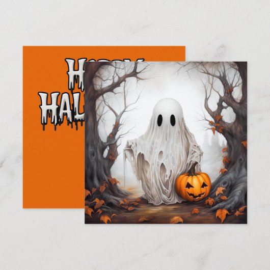 Halloween Ghost Kaart (Voorkant / Achterkant)
