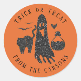 Halloween Ghost Kat Vleermuizen Poison Bottle Witc Ronde Sticker