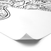 Halloween Ghost Kleurplaat Art Poster (Hoek)