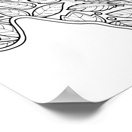 Halloween Ghost Kleurplaat Art Poster (Hoek)