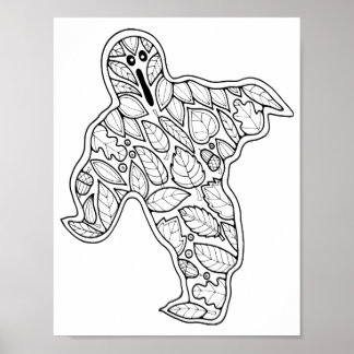 Halloween Ghost Kleurplaat Art Poster