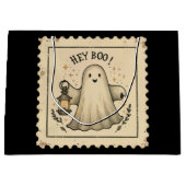 Halloween Ghost Lantern Gift Bag - "Hey Boo" Groot Cadeauzakje (Voorkant)