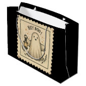 Halloween Ghost Lantern Gift Bag - "Hey Boo" Groot Cadeauzakje (Achterkant Gekanteld)