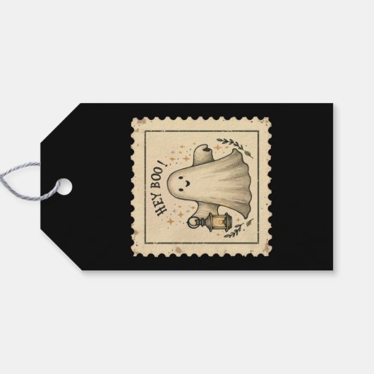 Halloween Ghost Lantern - Hey Boo Cadeaulabel (Achterkant Horizontaal)