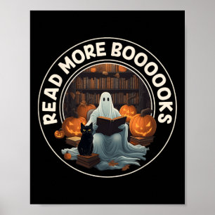  Halloween Ghost Lees meer Boeken Black Cat Poster