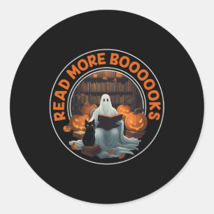  Halloween Ghost Lees meer Boeken Black Cat Ronde Sticker