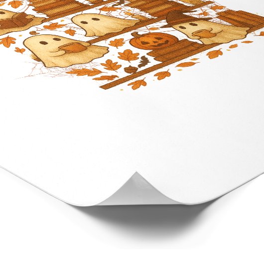 Halloween Ghost Lezen Boeken Lover Poster (Hoek)