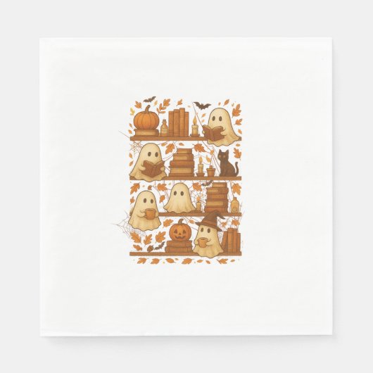 Halloween Ghost Lezen Boeken Lover Servet (Voorkant)