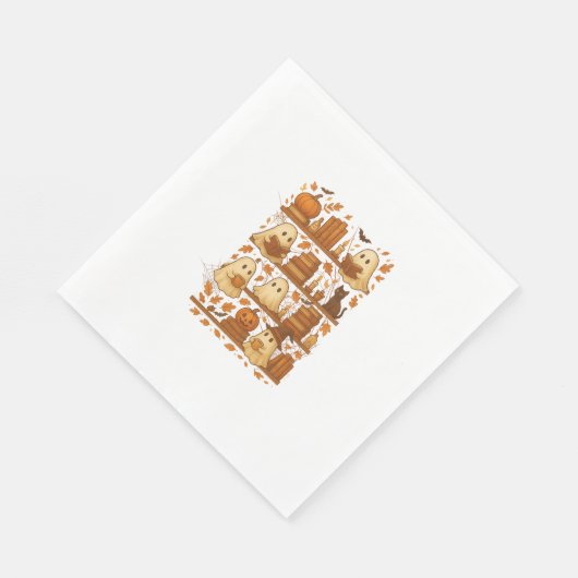 Halloween Ghost Lezen Boeken Lover Servet (Hoek)