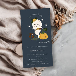 Halloween Ghost Little Boo Any Age Birthday Invite Bedankkaart