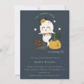 Halloween Ghost Little Boo Any Age Birthday Invite Bedankkaart (Voorkant)