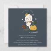 Halloween Ghost Little Boo Any Age Birthday Invite Bedankkaart (Voorkant)
