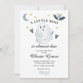 Halloween Ghost Little Boo Baby shower Invitation Kaart (Voorkant)